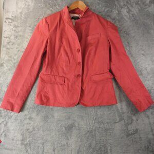 Talbots Womens 10P Red Blazer Lightweight Lined Petite Workwear Career Winter